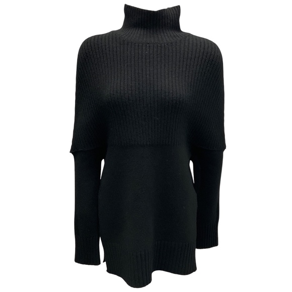 BRANDON MAXWELL BLACK WOOL AND CASHMERE KNIT SWEATER - Picture 1 of 5
